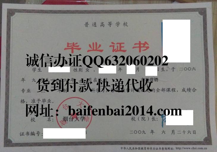 烟台大学毕业证样本