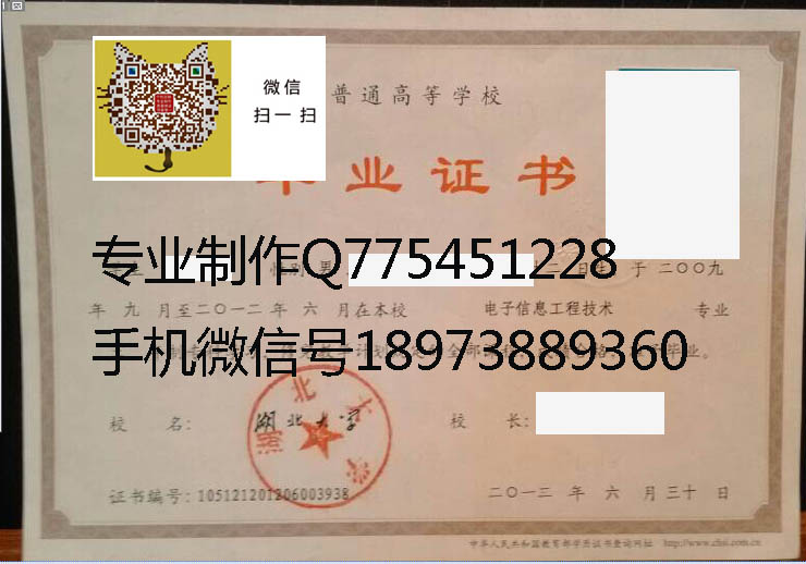 湖北大学毕业证样本