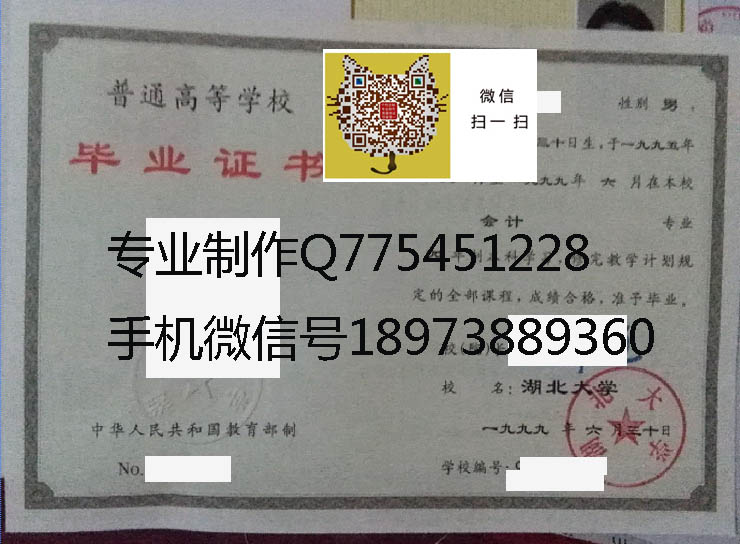 湖北大学毕业证样本