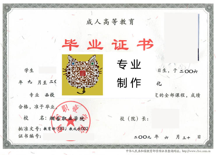 烟台职业学院毕业证样本